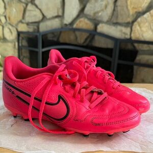 Nike Kids Tiempo Soccer Cleats - Bright Pink and Black